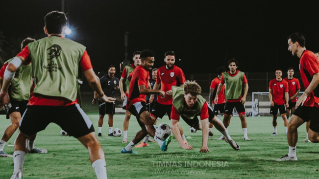 Pemain Timnas Indonesia latihan. [Instagram]